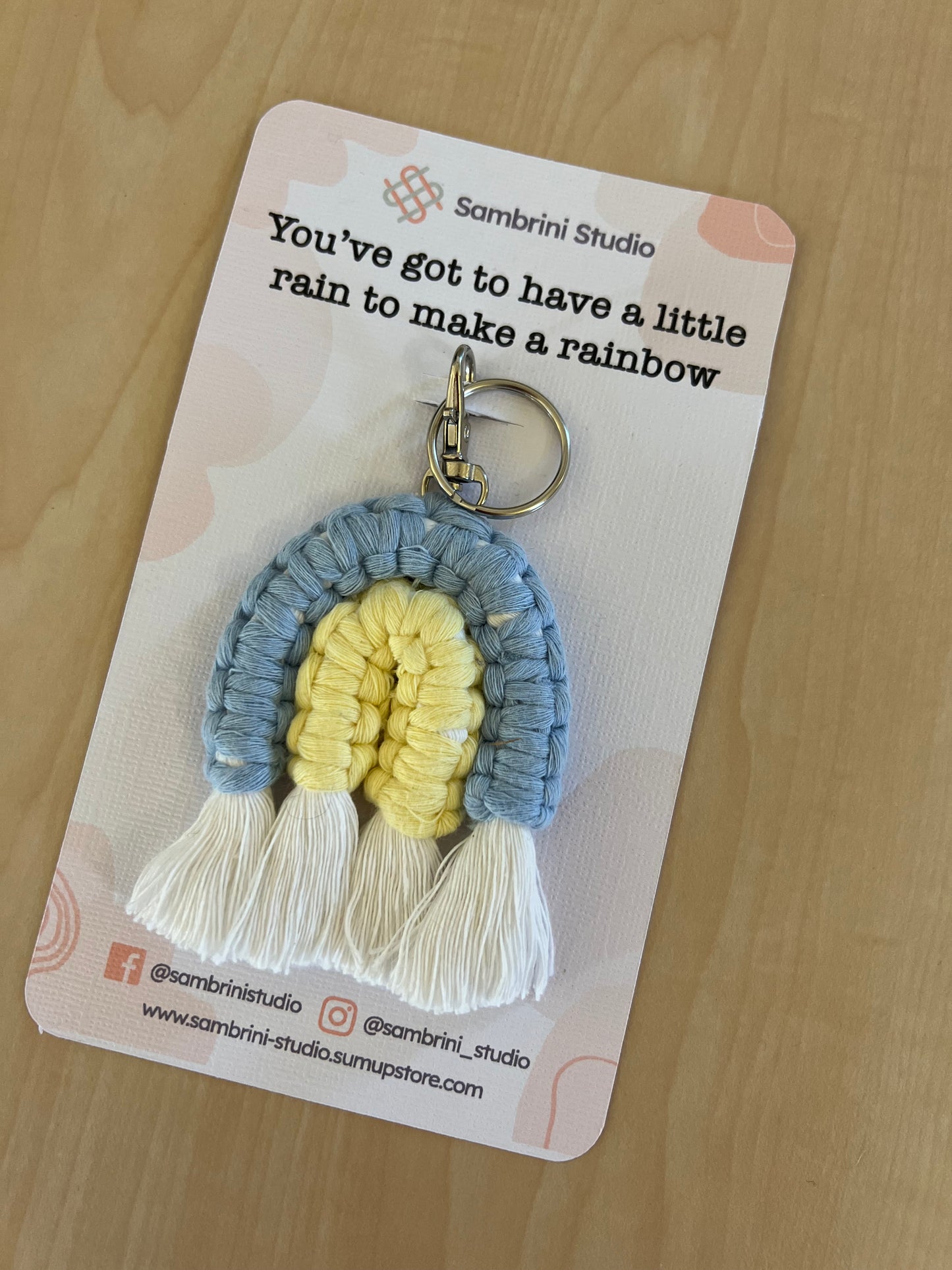 🌈 Two-Colour Rainbow Macramé Keychain
