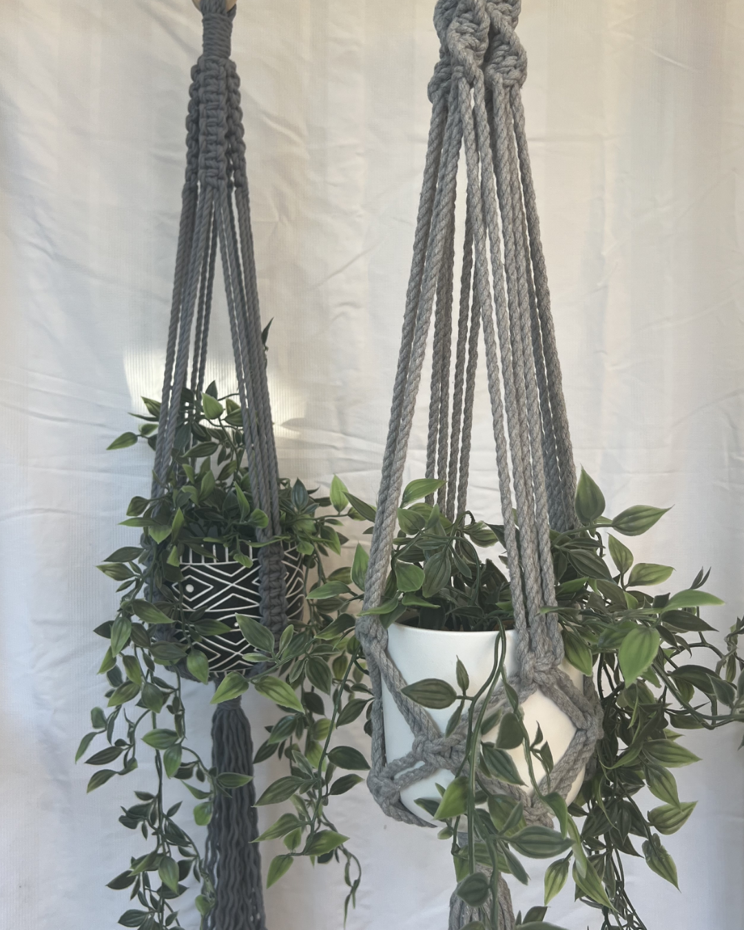 Monochrome Plant Hangers – Handmade with 100% Recycled Cotton