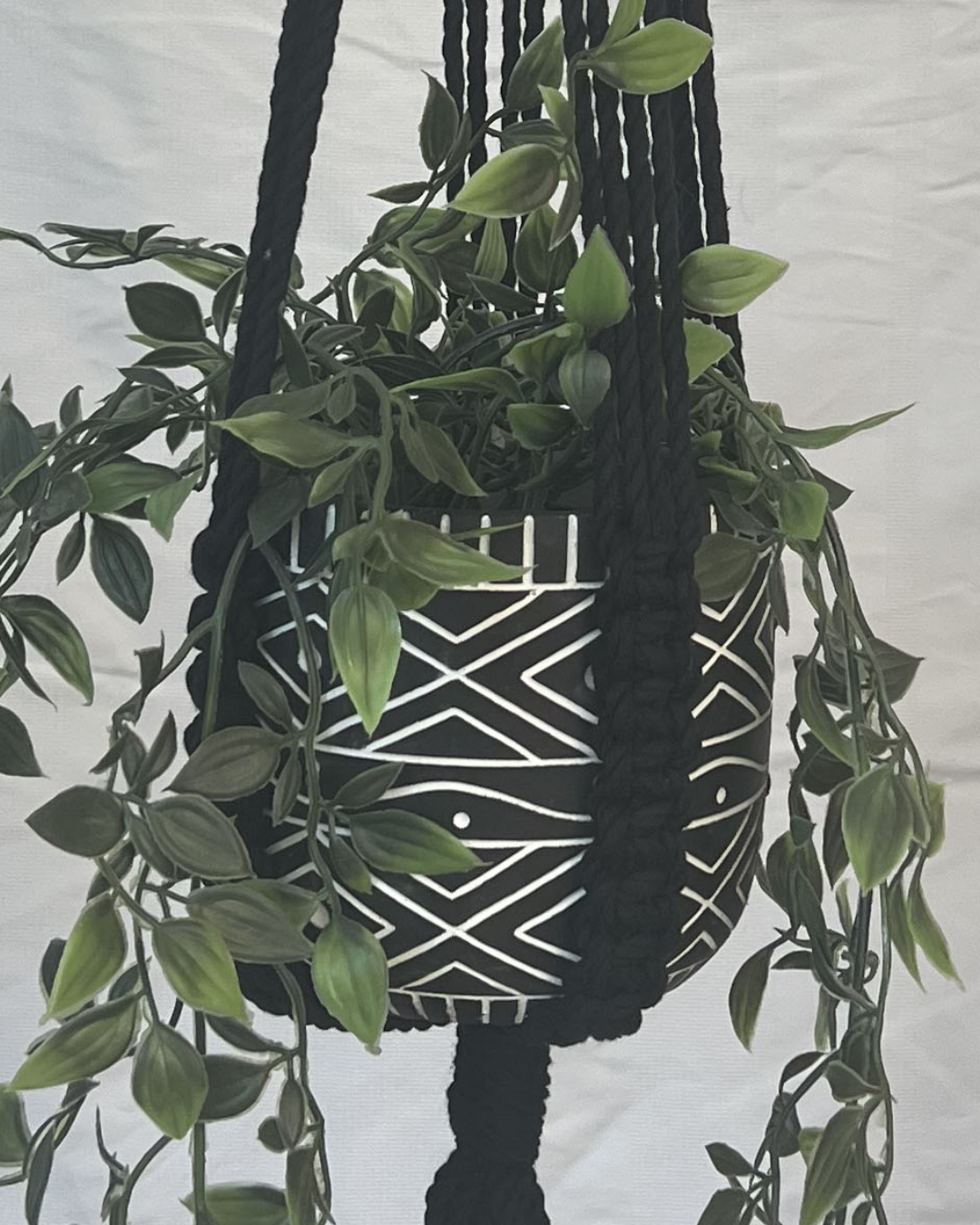 Monochrome Plant Hangers – Handmade with 100% Recycled Cotton