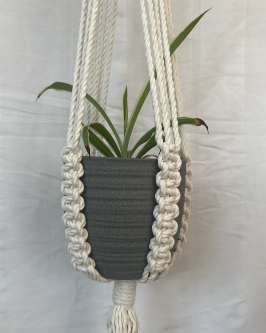 Boho Plant Hangers – Handmade with Neutral Coloured 100% Recycled Cotton