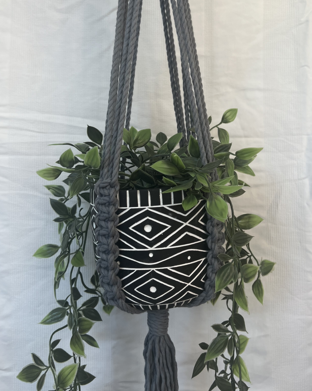 Monochrome Plant Hangers – Handmade with 100% Recycled Cotton