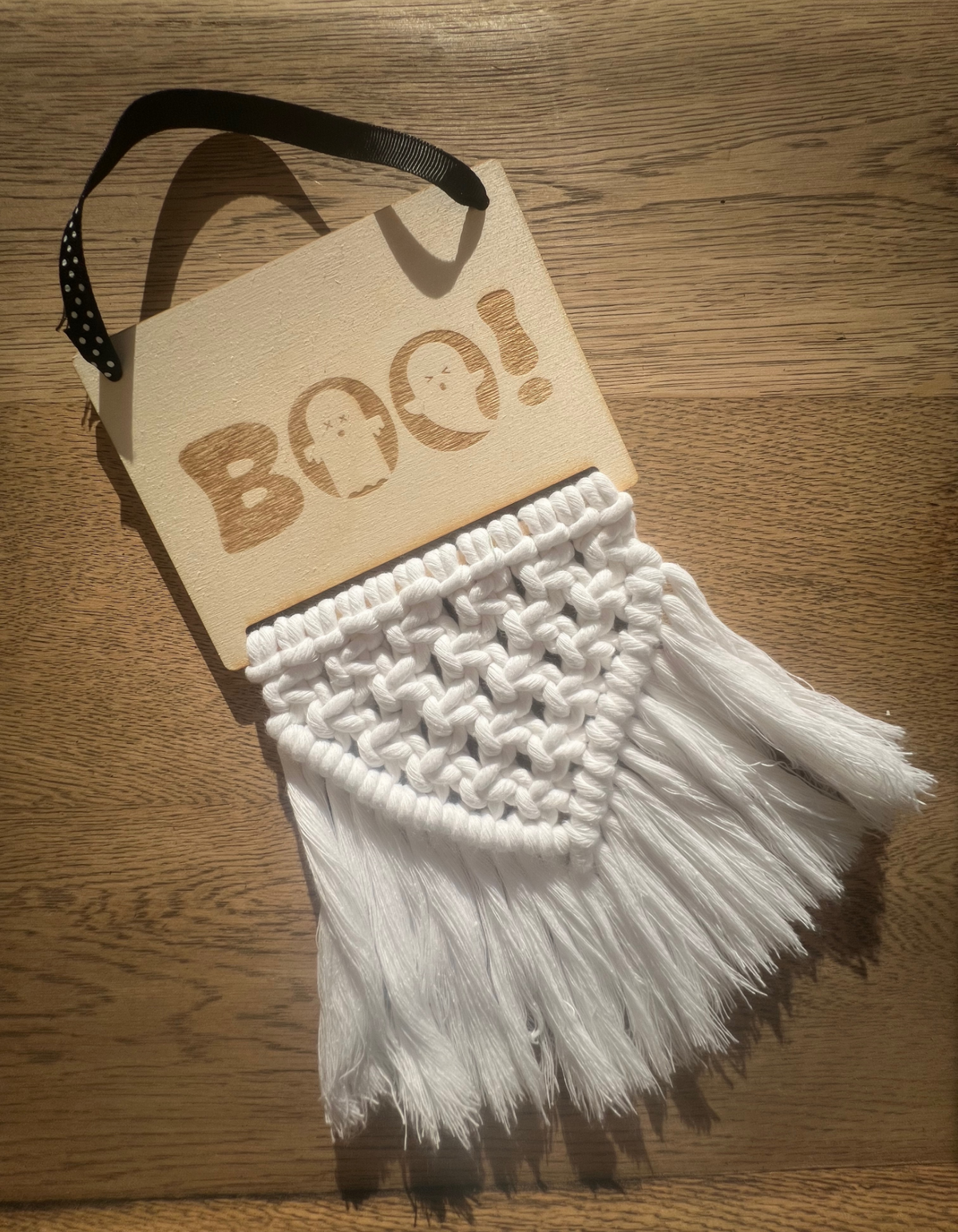 Boo Macramé Wall Hanging – Halloween Decor