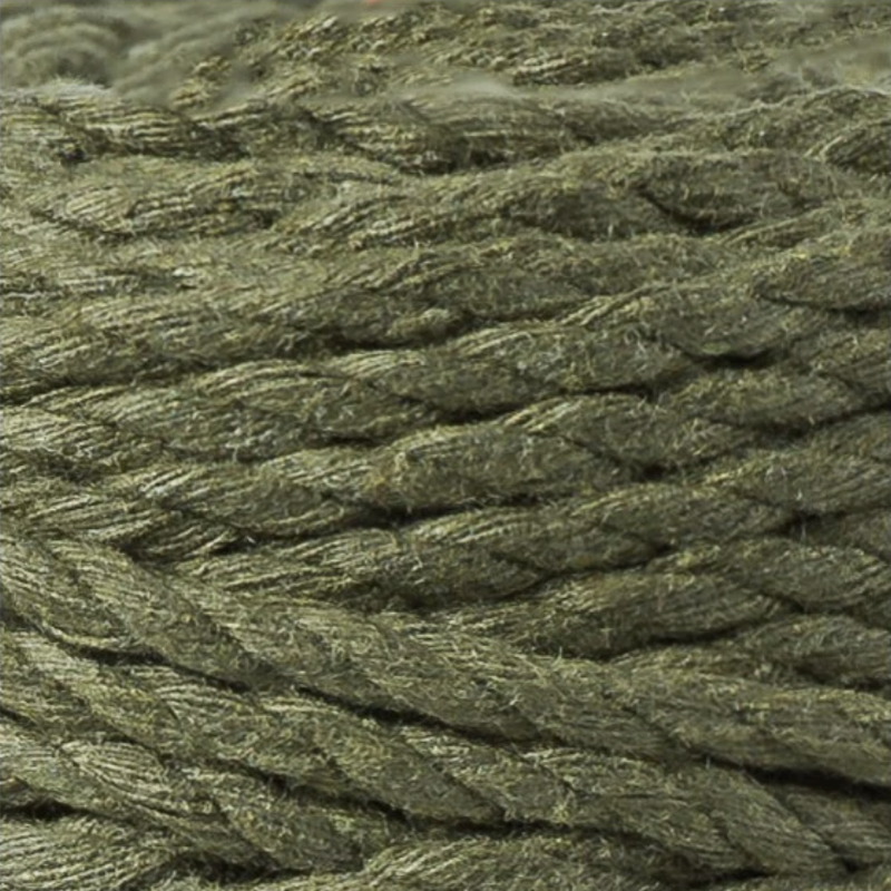 Close-up of deep green cord with a textured surface.