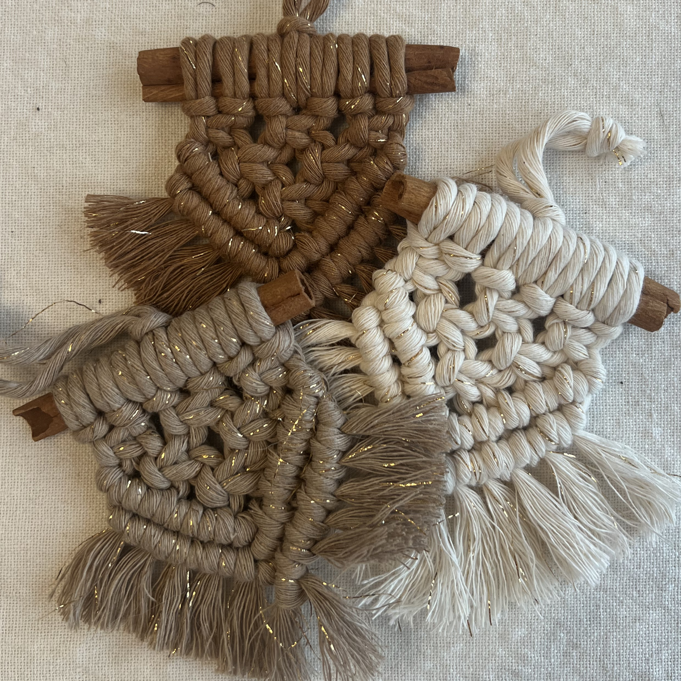 Cinnamon Macramé Bauble Pennant