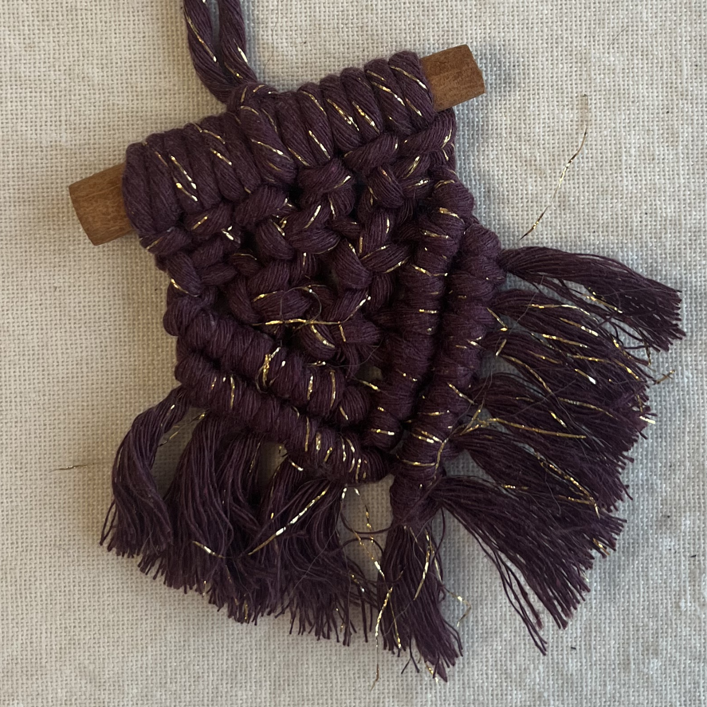 Cinnamon Macramé Bauble Pennant