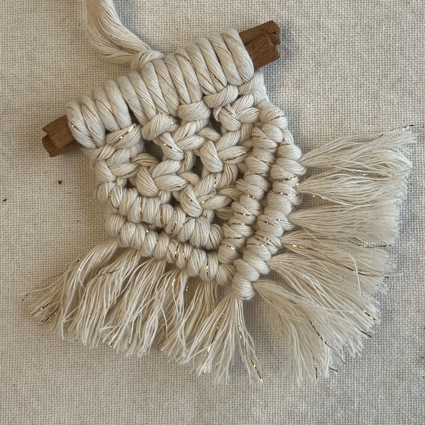 Cinnamon Macramé Bauble Pennant