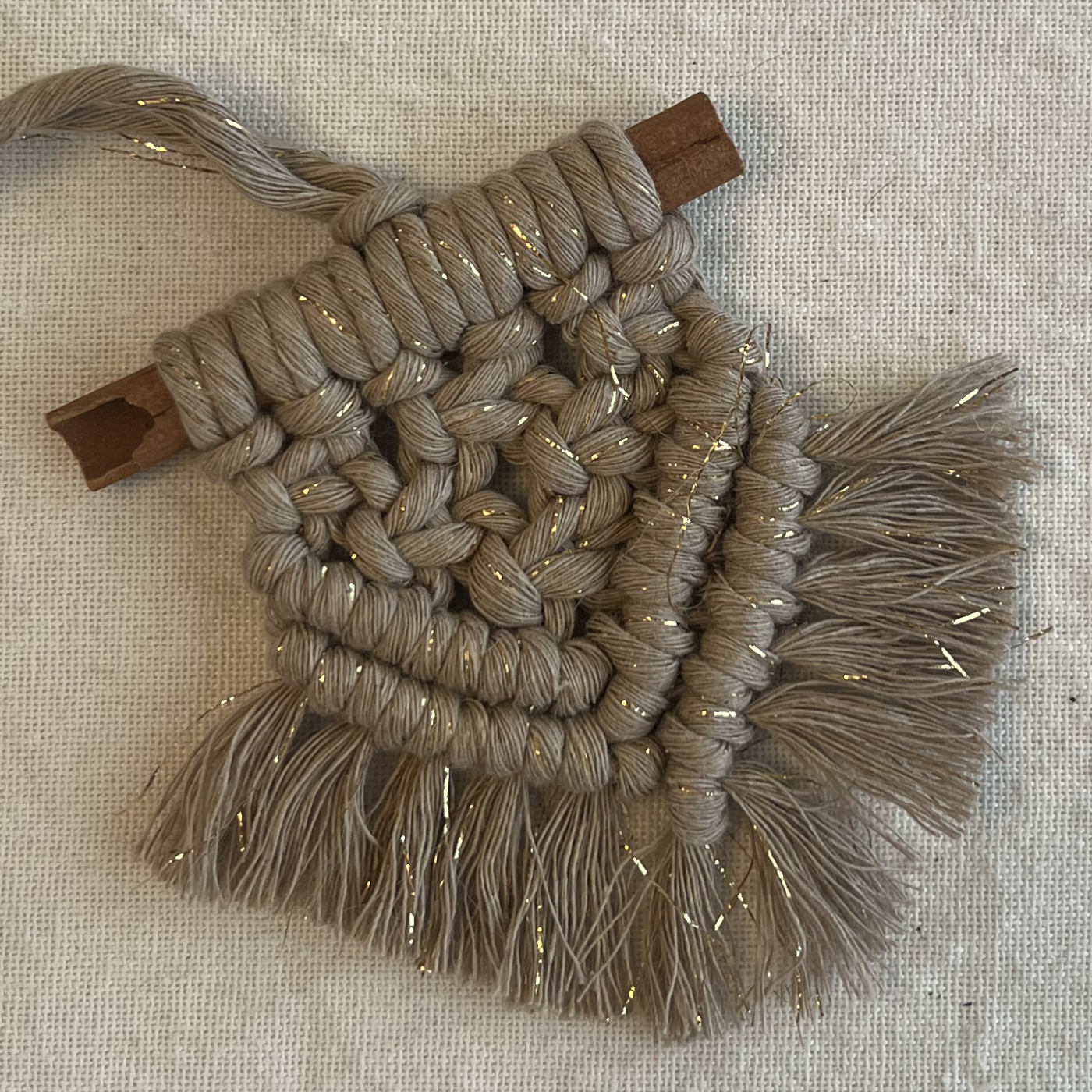 Cinnamon Macramé Bauble Pennant