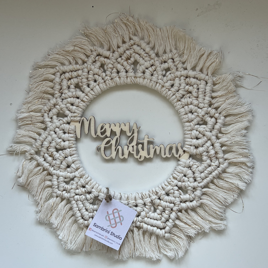 Merry Christmas” Wooden & Macramé Wreath