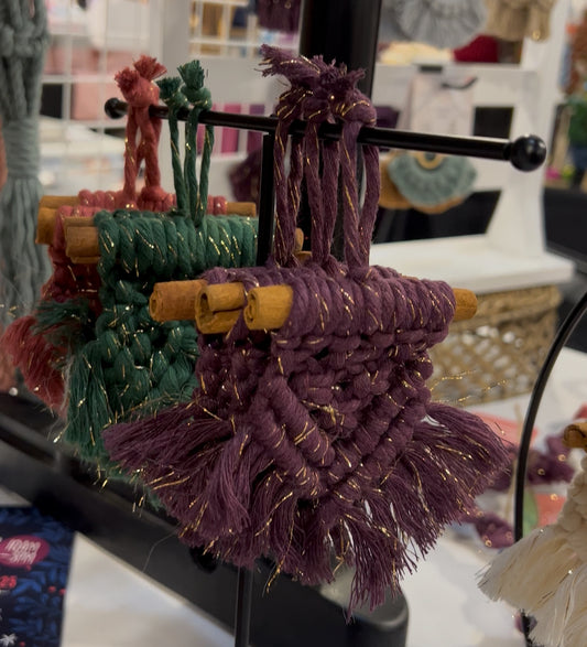 Cinnamon Macramé Bauble Pennant