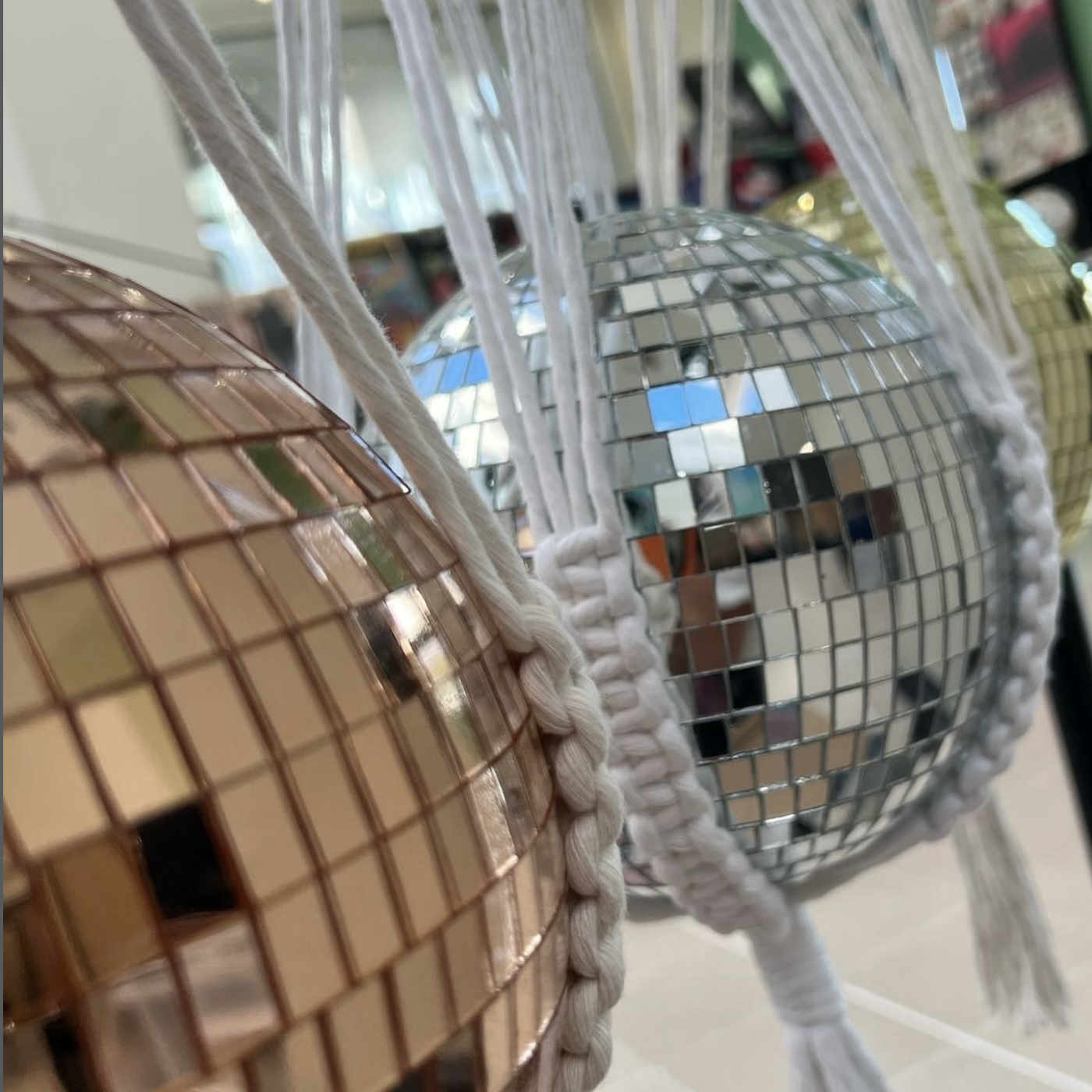 Macramé Disco Ball Hanger