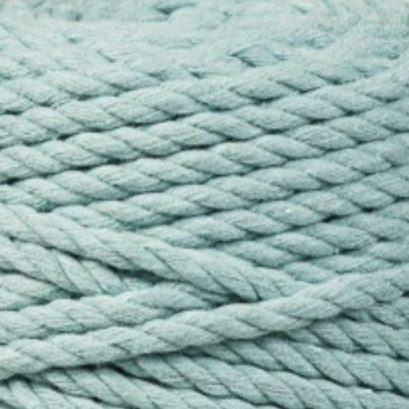 Close-up of light blue, duck egg cord.