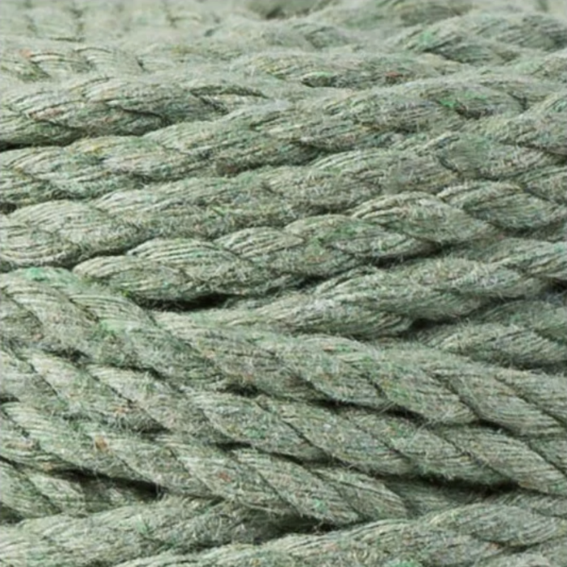 Close-up of a green cord with visible texture.