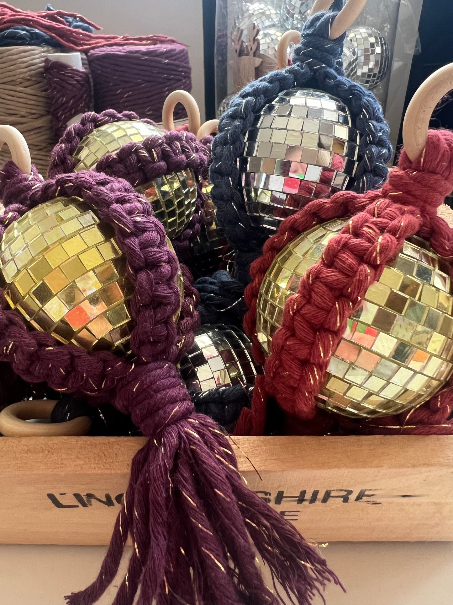 Disco Macramé Baubles