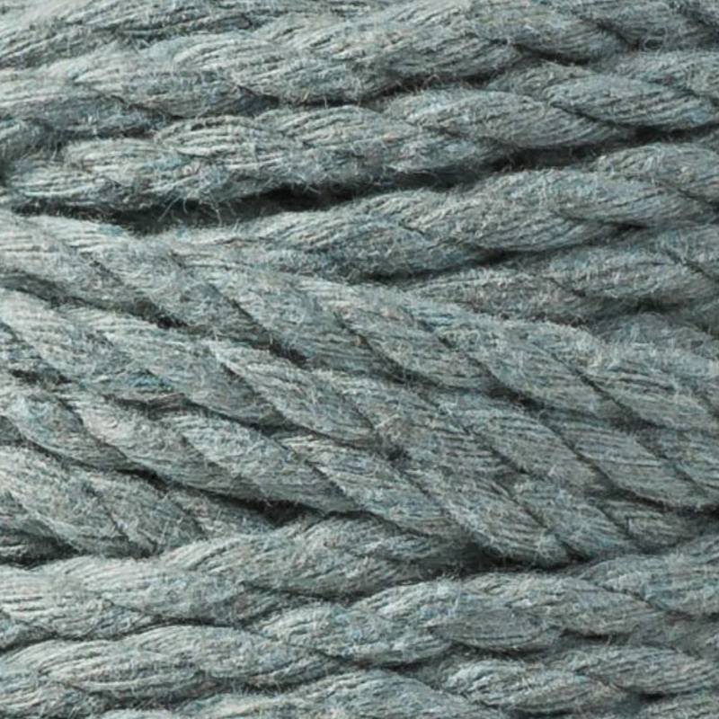 Close-up of grey-blue braided cord.