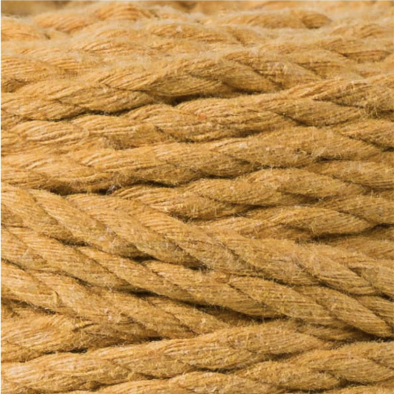 Close-up of mustard yellow cord.