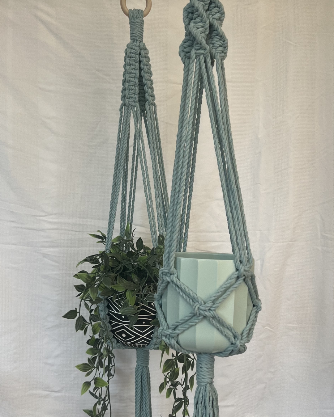 🌸 Spring Fling Pastel Plant Hangers – Handmade with 100% Recycled Cotton