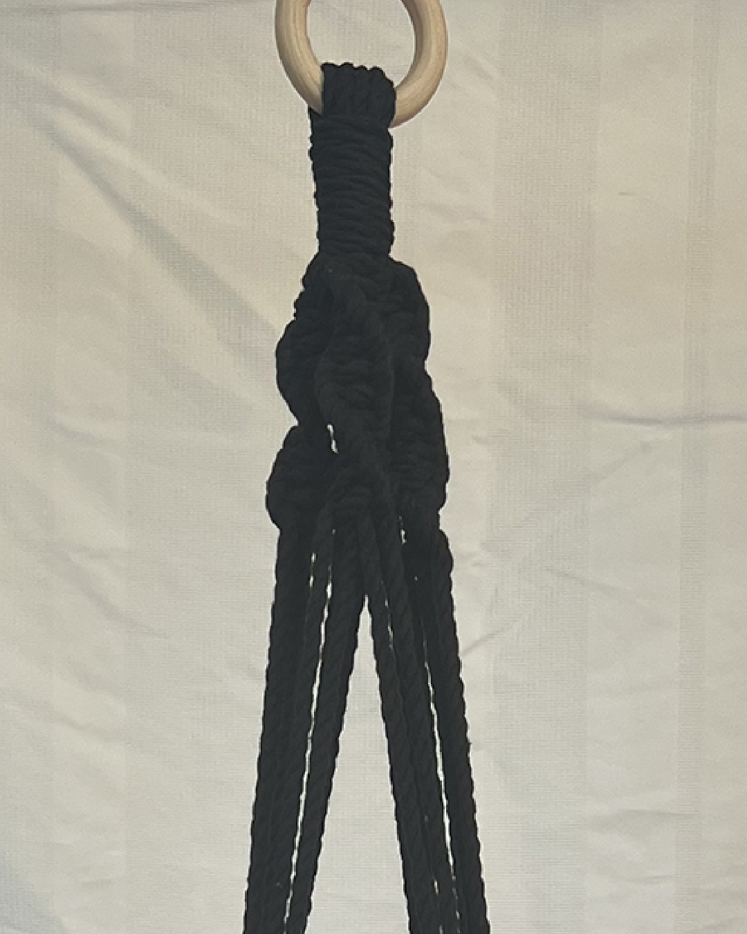 Black Plant Hanger – Handmade with 100% Recycled Cotton