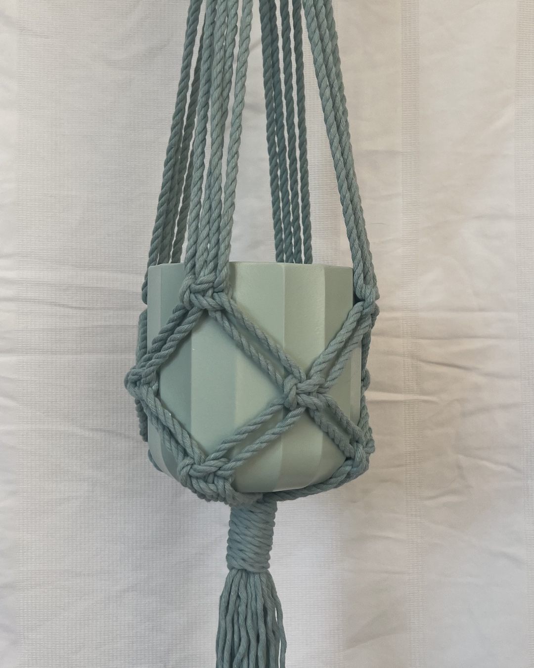 🌊 Blue Plant Hangers – Handmade with 100% Recycled Cotton