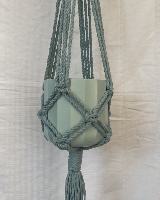 🌊 Blue Plant Hangers – Handmade with 100% Recycled Cotton