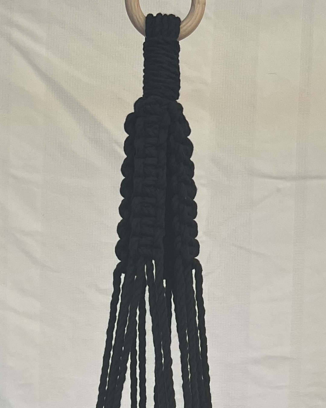 Black Plant Hanger – Handmade with 100% Recycled Cotton