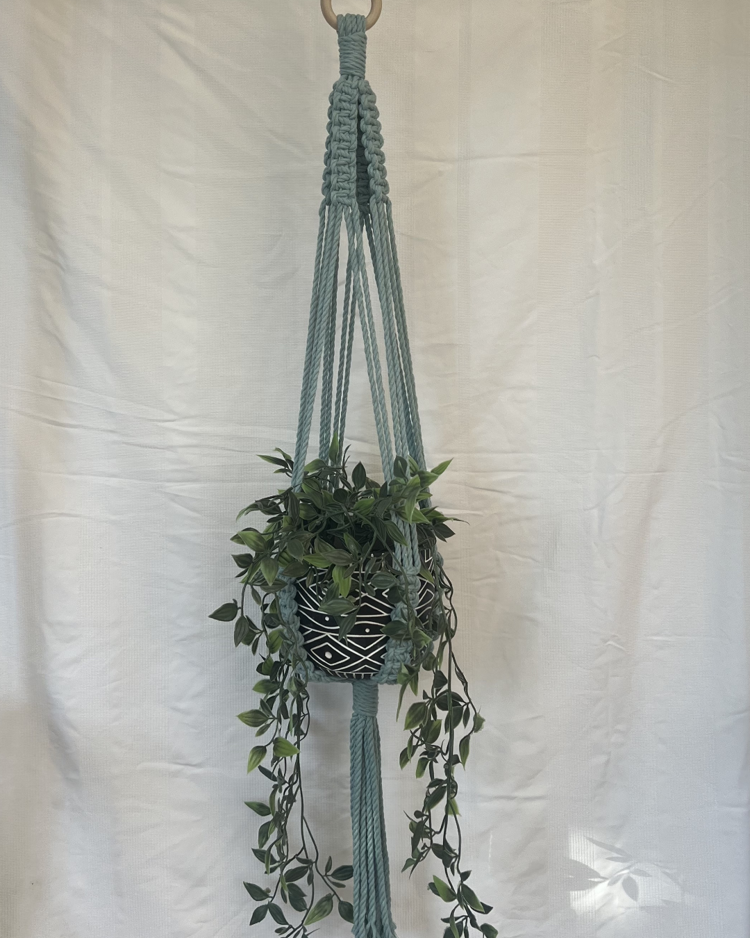 🌊 Blue Plant Hangers – Handmade with 100% Recycled Cotton