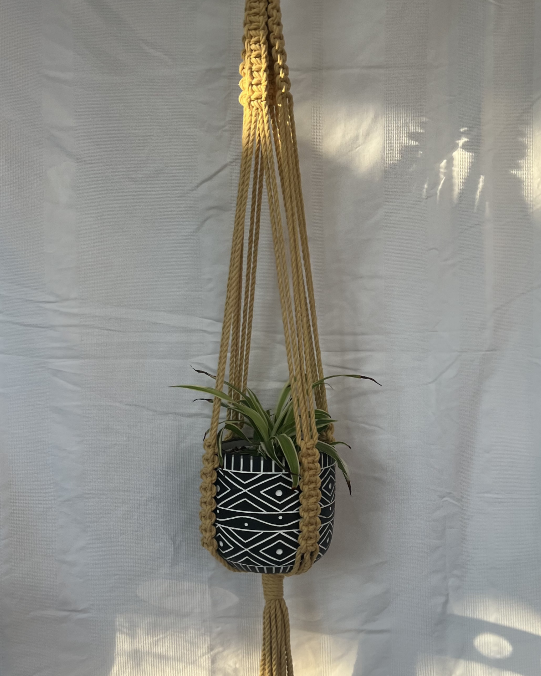 ☀️ Yellow Plant Hangers – Handmade with 100% Recycled Cotton