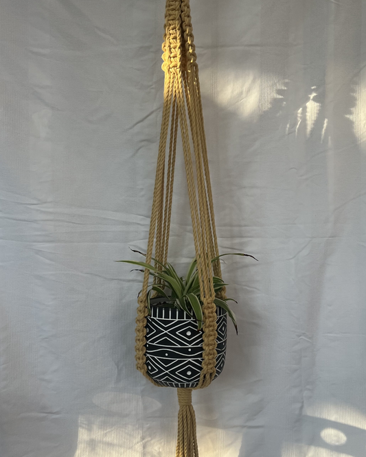 ☀️ Yellow Plant Hangers – Handmade with 100% Recycled Cotton