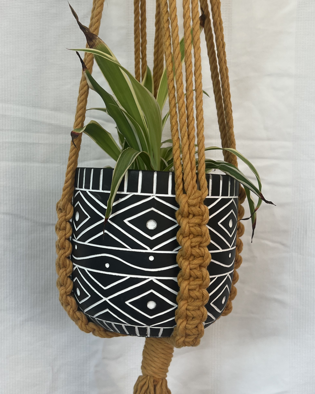 🍂 Autumnal Plant Hangers – Handmade with 100% Recycled Cotton