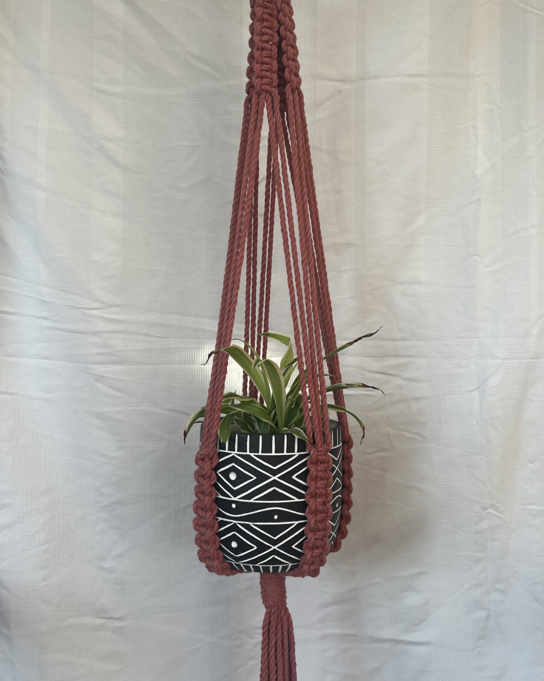 🌸 Soft Pink Plant Hangers – Handmade with 100% Recycled Cotton