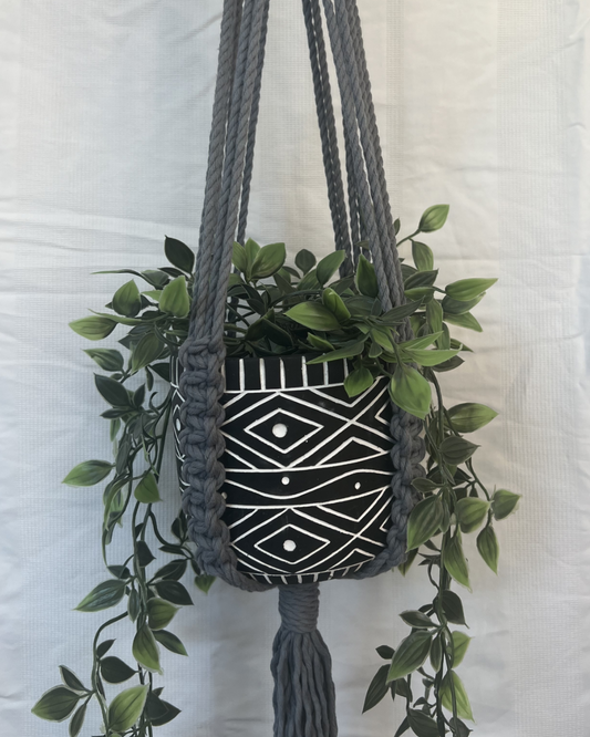 Grey Plant Hangers – Handmade with 100% Recycled Cotton