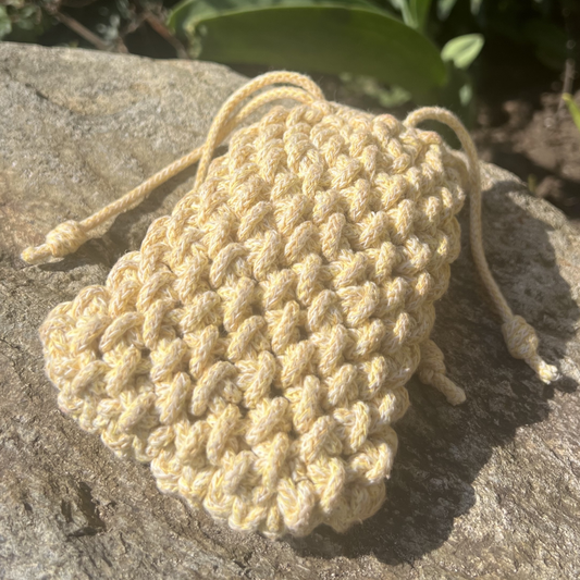 Small Macramé Drawstring Pouch