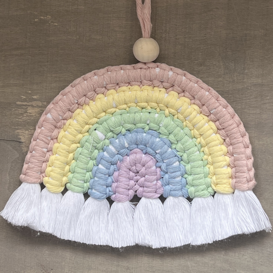 💖 Five-Colour Pastel Macramé Rainbow