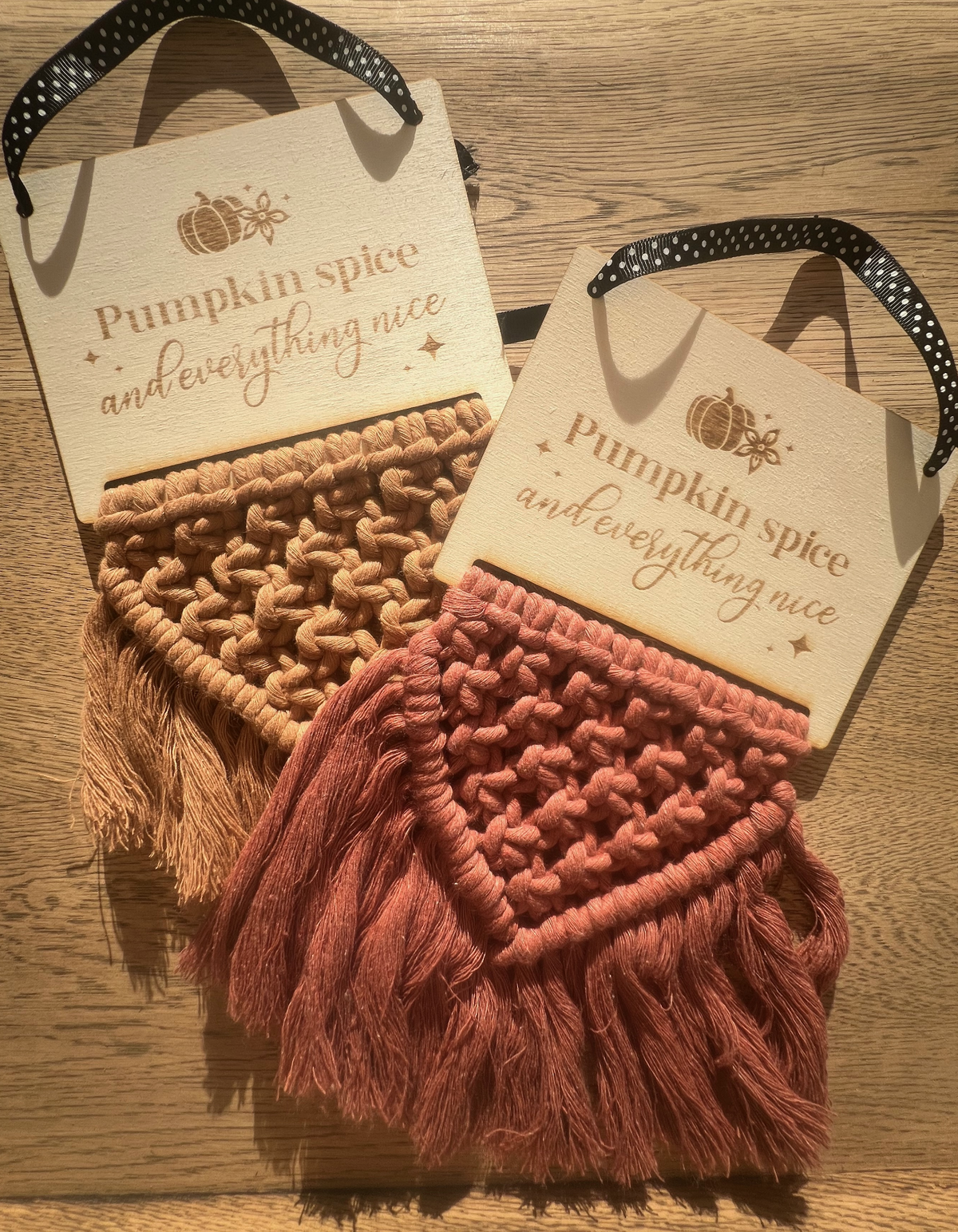 Pumpkin Spice Macramé Wall Hanging