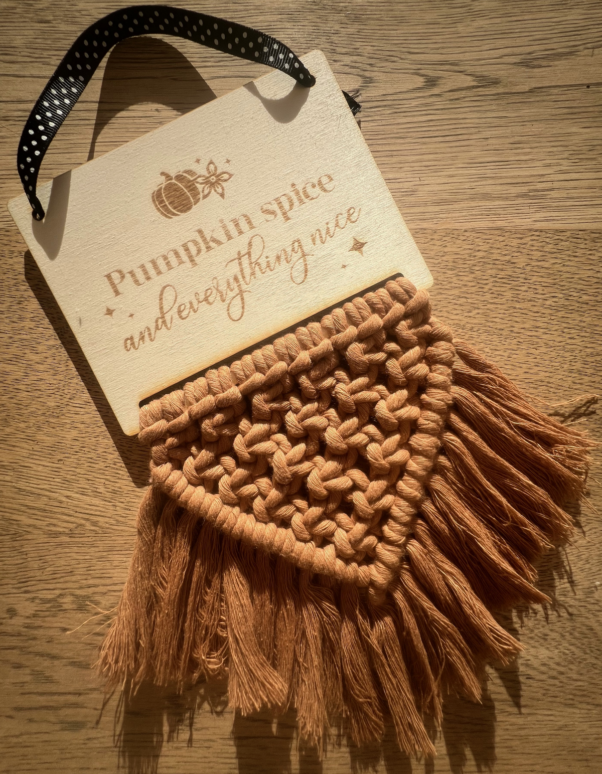 Pumpkin Spice Macramé Wall Hanging