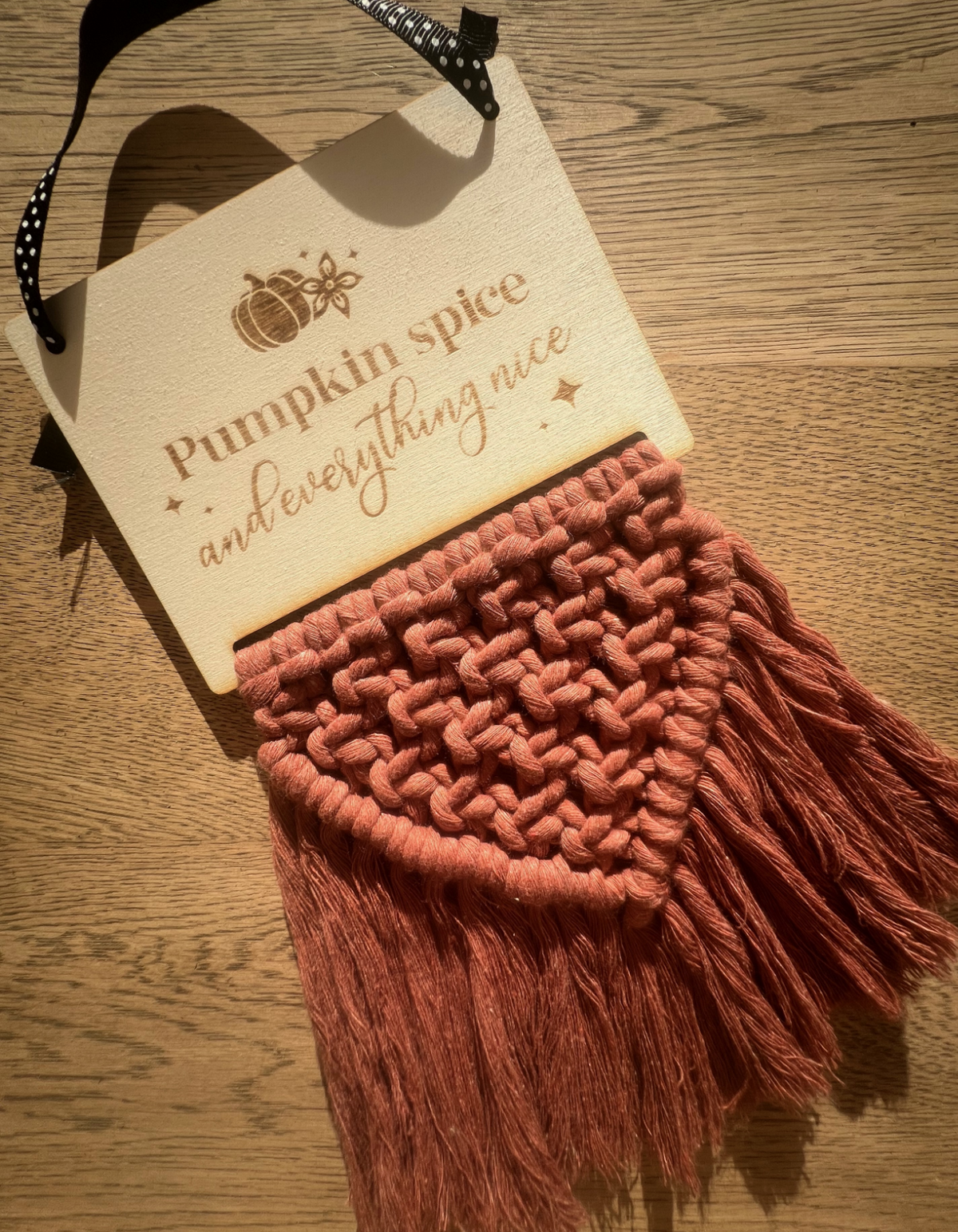 Pumpkin Spice Macramé Wall Hanging